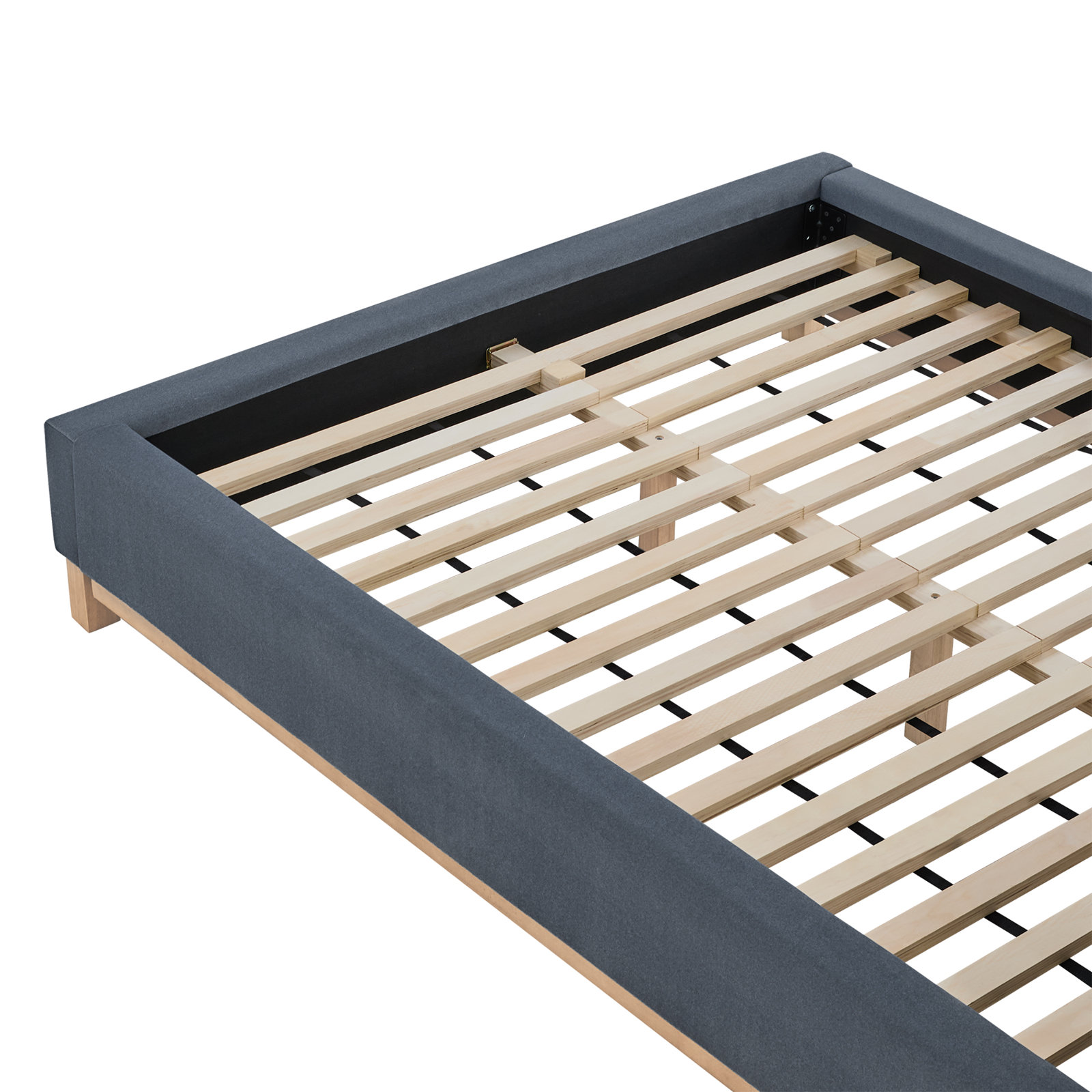 Upholstered Platform Bed, Vesper Storm