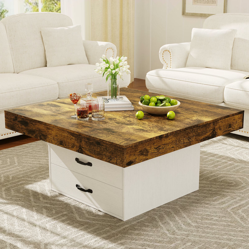 Coffee Table, White, Walnut