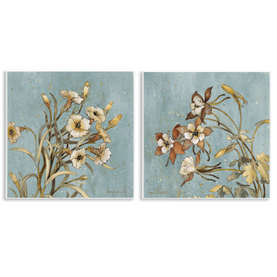 «Traditional Flower Portrait», ensemble de 2 plaques murales par Lanie Loreth