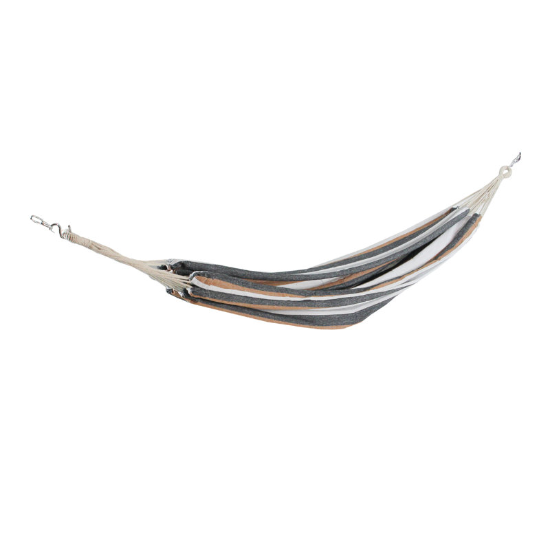 Hamac brésilien rayé double tissé, H 1 po x l 58,5 po x P 73 po, Bleu / Jaune