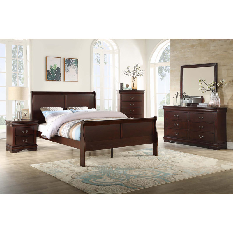 Cadre de lit (seulement lit), Double, Brun