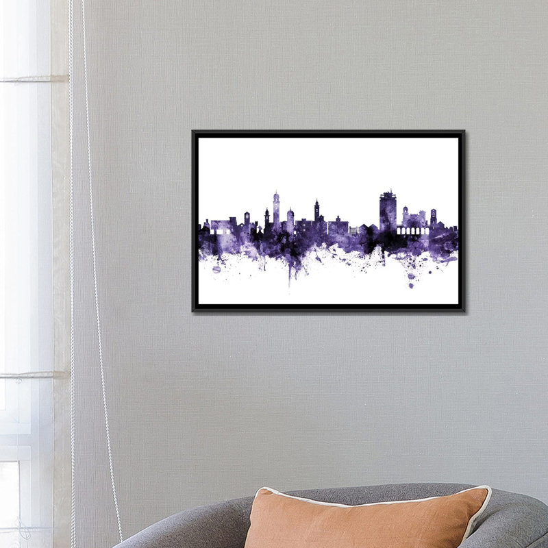 Reproduction d'art graphique sur toile tendue, H 18 po x l 26 po x P 1,5 po, Toile avec cadre noir, Pas de tapis