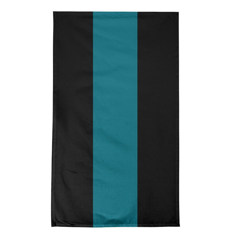 Anaheim Stripe Tea Towel Kitchen Towel, Poly Twill, Black/Deep Pacific Teal/Black