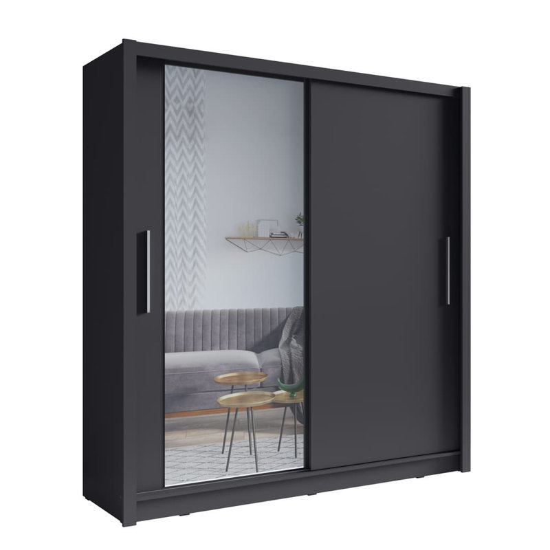Baku 2 Door Manufactured Wood Wardrobe, Graphite