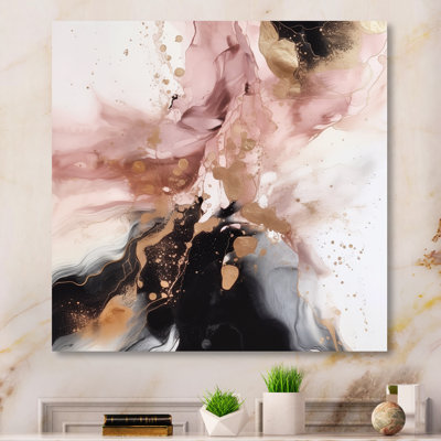 Gold and pink Marble voltage I Metal Wall Decor