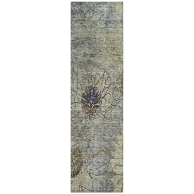 Machine Washable Indoor/Outdoor Leavittsburg ACN2235 Floral Rug