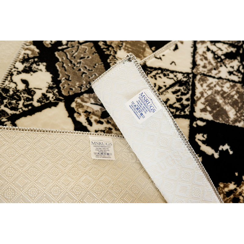 Tibbetts Print Absorbent Soft Kitchen Mat, Rectangle 1'8" x 4'11"