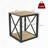 Set of 2 Modern End Table Nightstand for Bedroom & Living Room, Tempered Glass & Natural Wood MDF Top , Industrial Style Side Table-1366965977