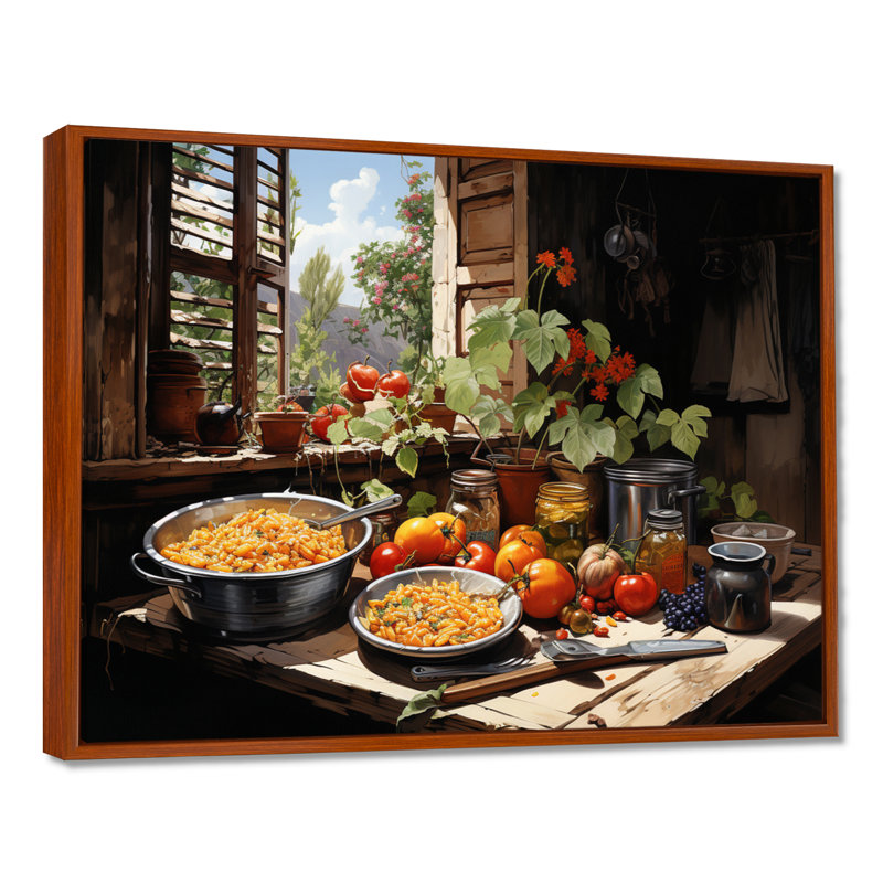 Cuban Cuisine Flavourful III - Cuba, art mural paysage, H 34 po x l 44 po x P 1,5 po, Cadre flottant brun