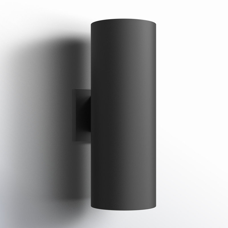 Dylan Aluminum Wall Light, 14.25" H x 5.12" W x 5.12" D, Black, Yes