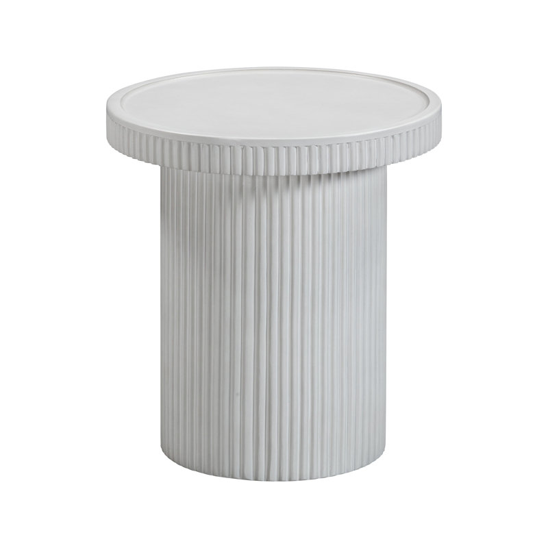 Giaimo Concrete Top End Table, White