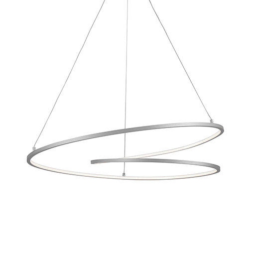 Twist 1 - Light LED Pendant, 129.375" H x 32" W x 32" D, Antique Silver