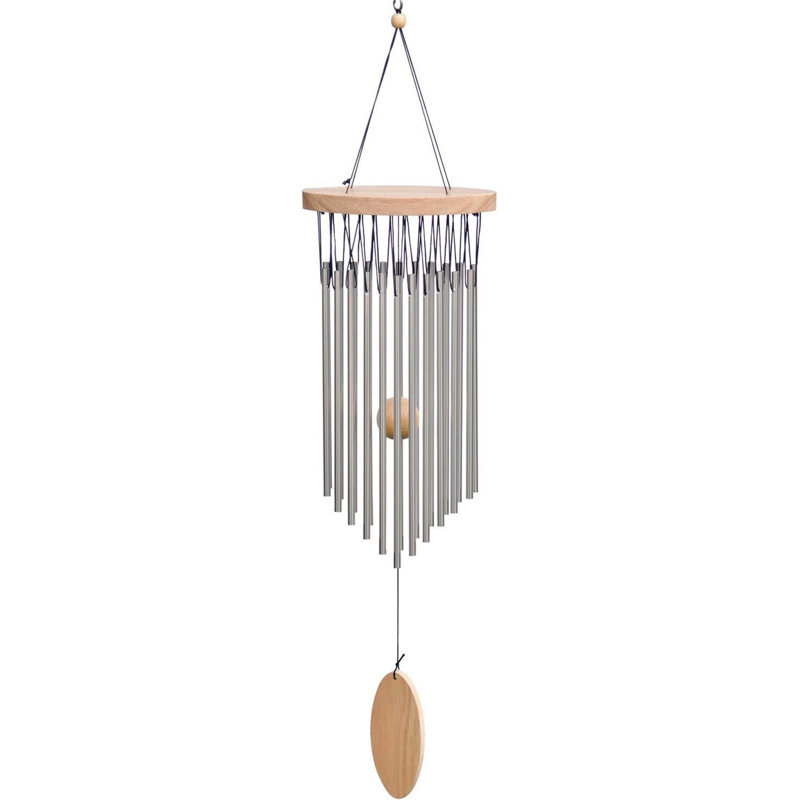 Carillons éoliens extérieurs, carillons 22 tubes avec crochet en S, un cadeau de qualité pour le jardin, le patio, le balcon et la décoration intérieure, argent