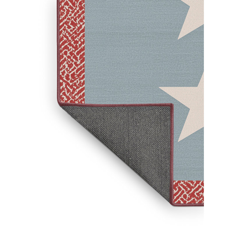 Soft Plush Espitia July 4Th Modern & Contemporary Abstract Area Rug in Gray – Rose Binding, 2x5