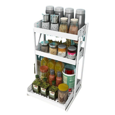 Spice Rack Organizer For Kitchen Counter, Kitchen Spices Organizer And Storage Seasoning Organizer For Cabinet, Kitchen Metal Countertop Organizer(3 Tiers)