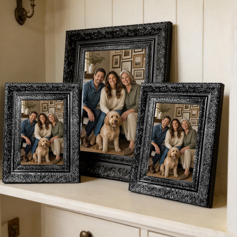 Cadre photo mural 1 pièce 8 "x 10" noir pour présentation de photos de mariage