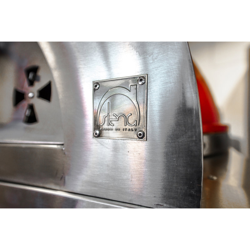 Forno di Italy Woodburning Outdoor Stainless Steel Freestanding Pizza Oven, Red