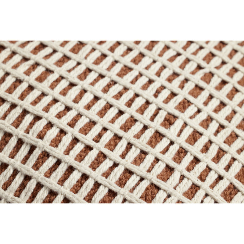 Strasbourg Plaid Cotton Blend Reversible Throw Pillow, Pillow Cover Only - No Insert, Orange/Ivory