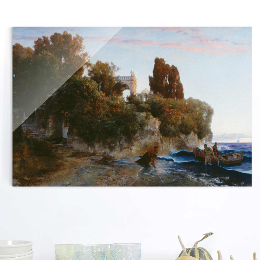 Glasbild Schloss am Meer (Mord im Schloss) von Arnold Bocklin