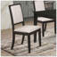 Chaises d'appoint rembourrées crème et noires (ensemble de 2) avec rembourrage en chenille confortable et finition vieillie