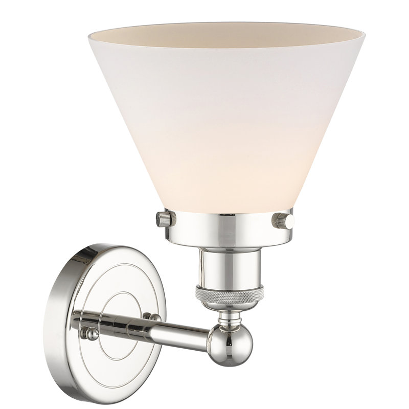 Chesterhill Armed Sconce, Matte White, Polished Nickel