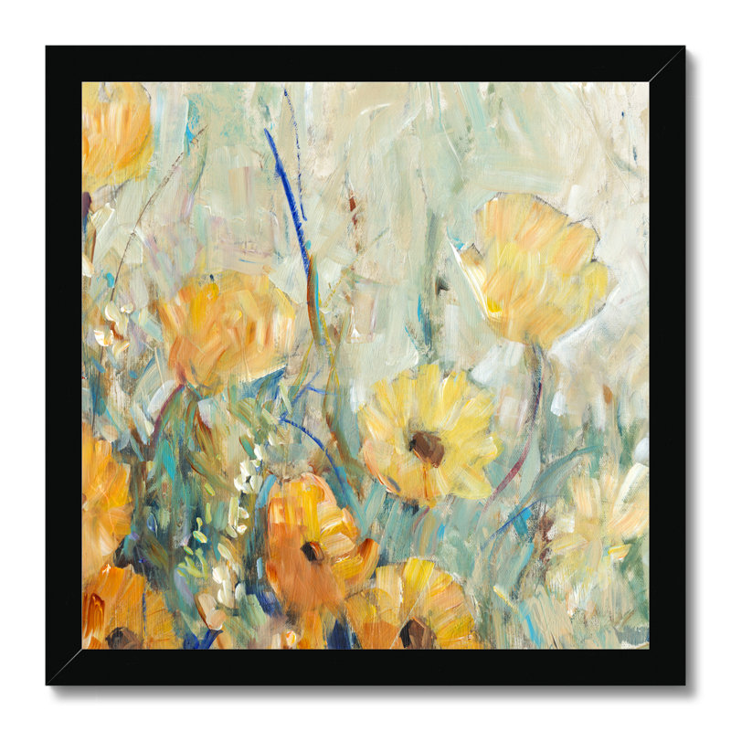 Floral Expression I by Timothy O' Toole - Painting, 34cm H x 34cm W, Black Framed Paper Print