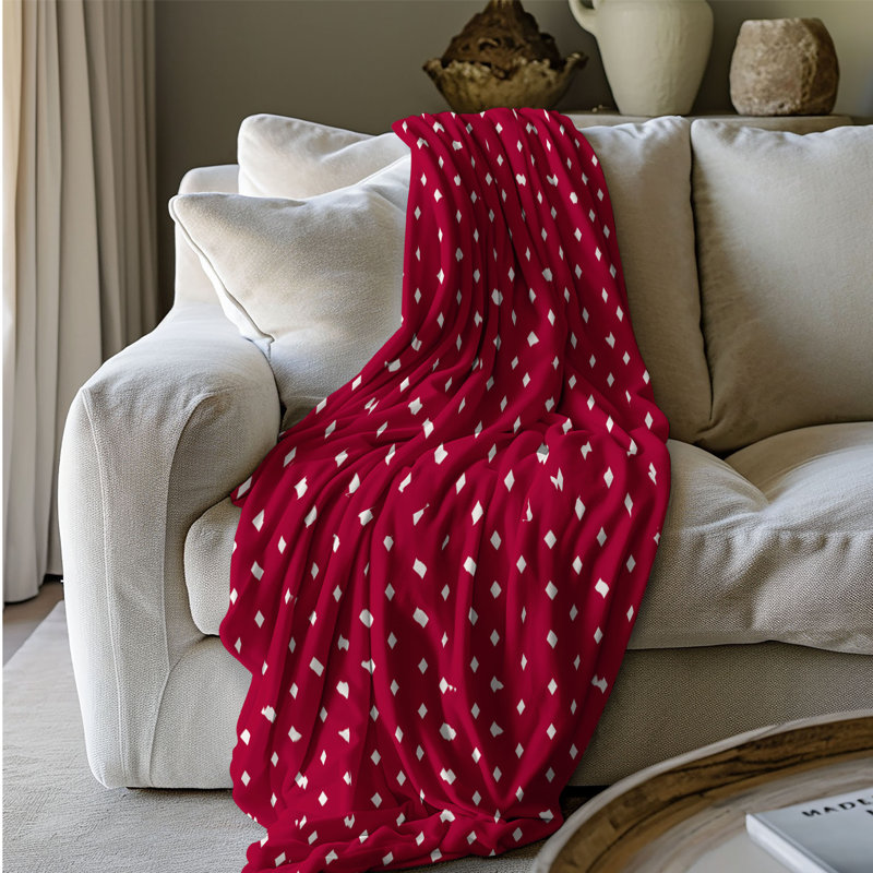 Motif à pois - couverture en sherpa de qualité supérieure 1 pièce, L 50 po x L 60 po