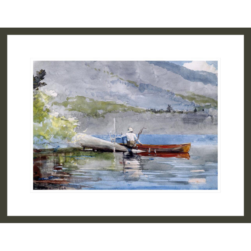 «The Red Canoe» par Winslow Homer, impression giclée sur cadre, H 16,92 po x l 21,75 po
