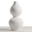 Vase en céramique blanche nervurée 10 "Liubomila-95418597-95418596