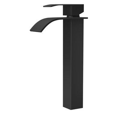 Robinet de lavabo pour salle de bain à poignée simple 6 po - Noir mat - Acier inoxydable 304 - Conception moderne et élégante pour les salles de bain - Contrôle de l'eau pratique - Convient à la maison