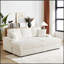 Canapé 3 places en velours côtelé de 213 cm avec coussins, pouf, repose-pieds avec rangement et rainures pour porte-gobelets pour un confort optimal