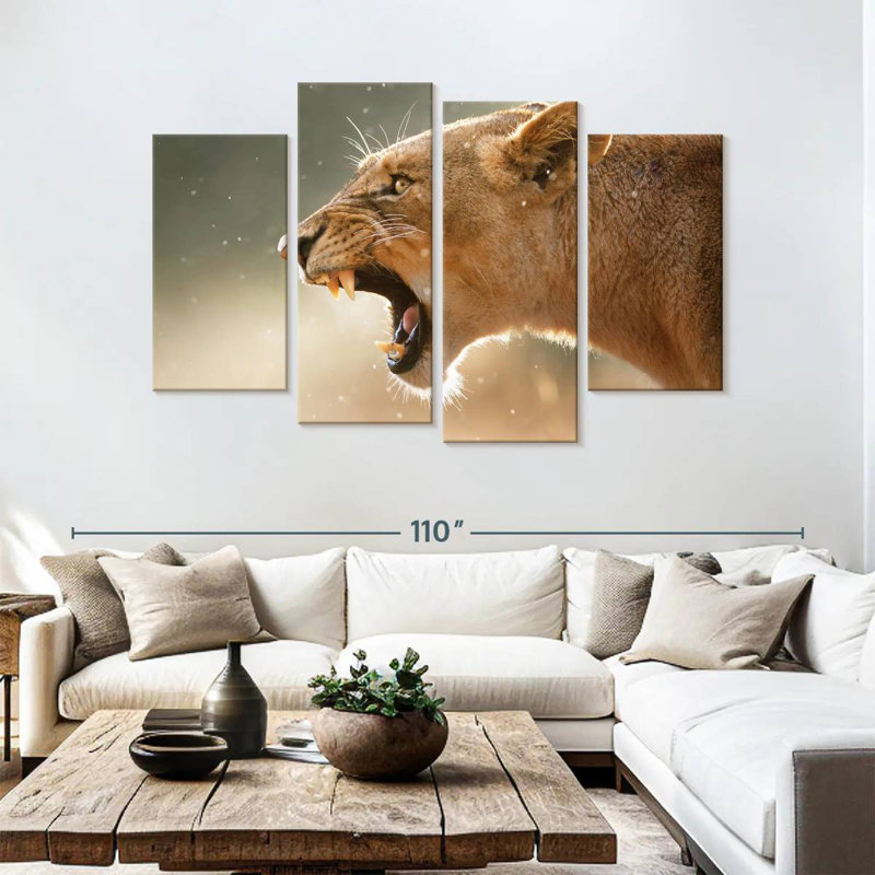 Lionne majestueuse, H 54 po x l 84 po