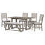 Ensemble de salle à manger 6 pièces avec table à tréteaux, banc et chaises pour repas de famille confortables-531846931