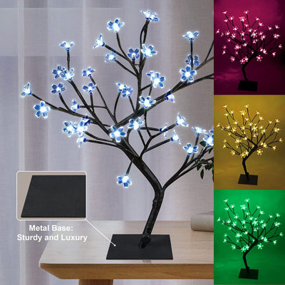 18'' Faux Cherry Blossom Tree in Metal Freestanding