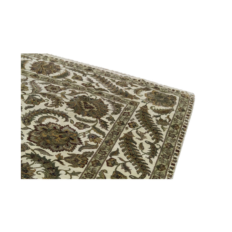 Tapis ivoire et brun noué à la main de haute qualité