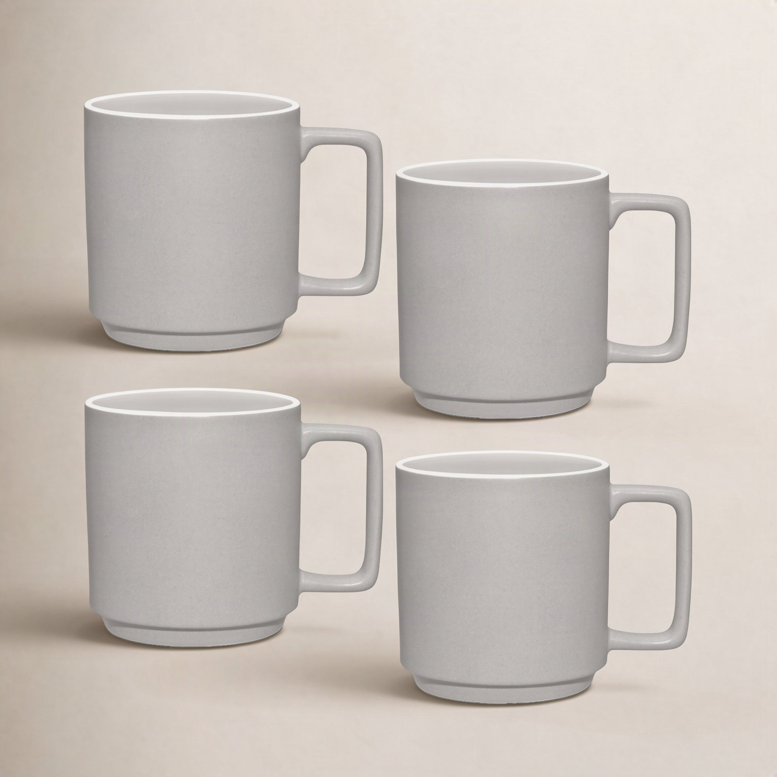 ColorTrio Porcelain Mug, Gray