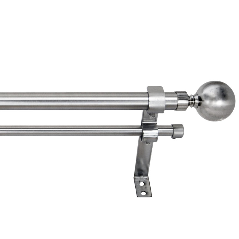 Tringle à rideaux double réglable 1 "pour fenêtre en baie Chanon, 72" - 144"