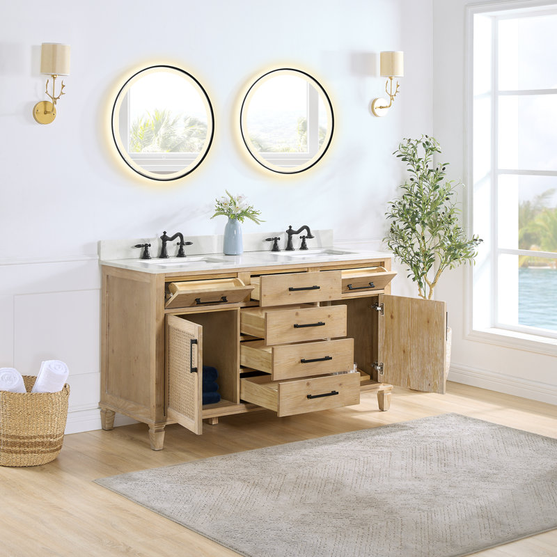 Armanno Quartz Top Double Vanity with Mirror