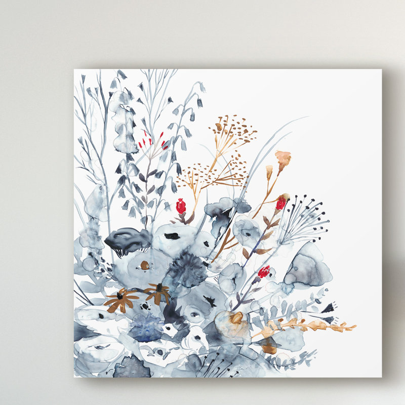 « indigo & ocre ii », peinture sur toile tendue, H 14 po x l 14 po x P 2 po