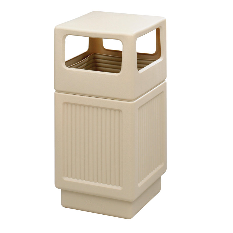 Poubelle ouverte en plastique 38 gallons Canmeleon, Brun clair