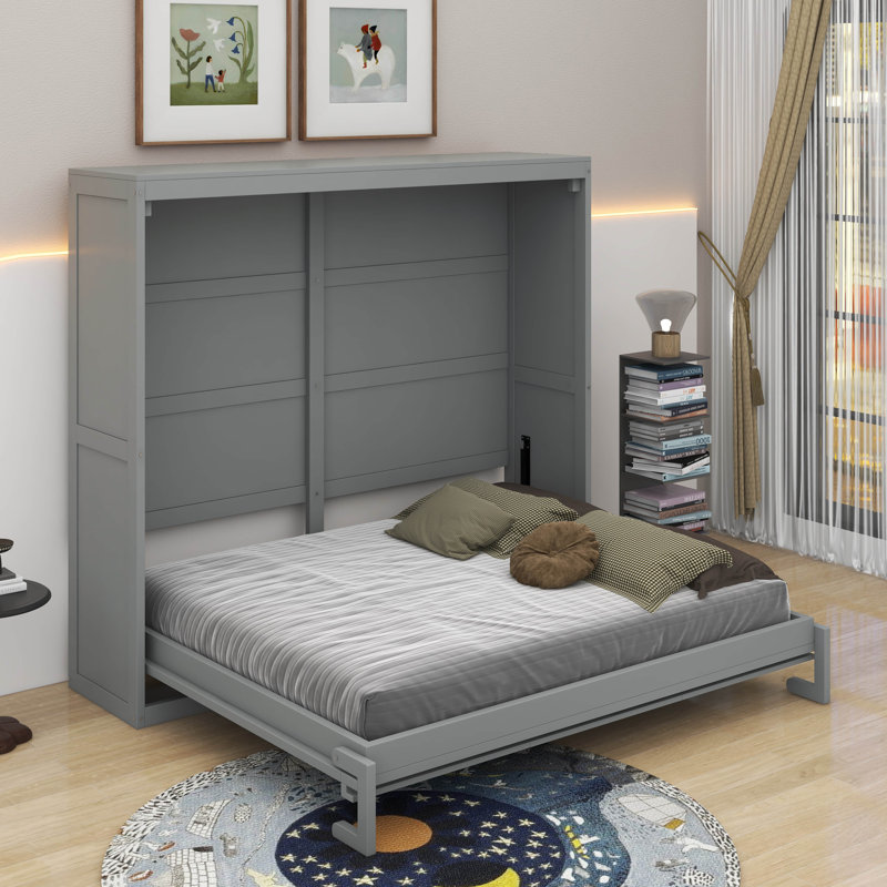 Lit escamotable double, Gris