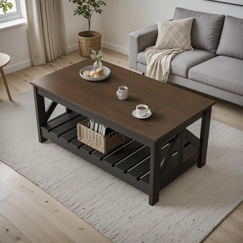 Table basse de style campagnard, Noir