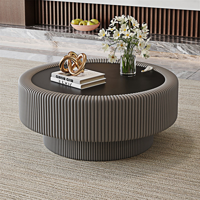 Table basse avec rangement dissimulé, Gris, H 15,58 po x l 31,51 po x P 31,51 po