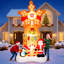Décoration de Noël extérieure gonflable pour père Noël et moulin à vent rotatif de 8 pi avec lumières à DEL intégrées, explosion rapide de 10 s