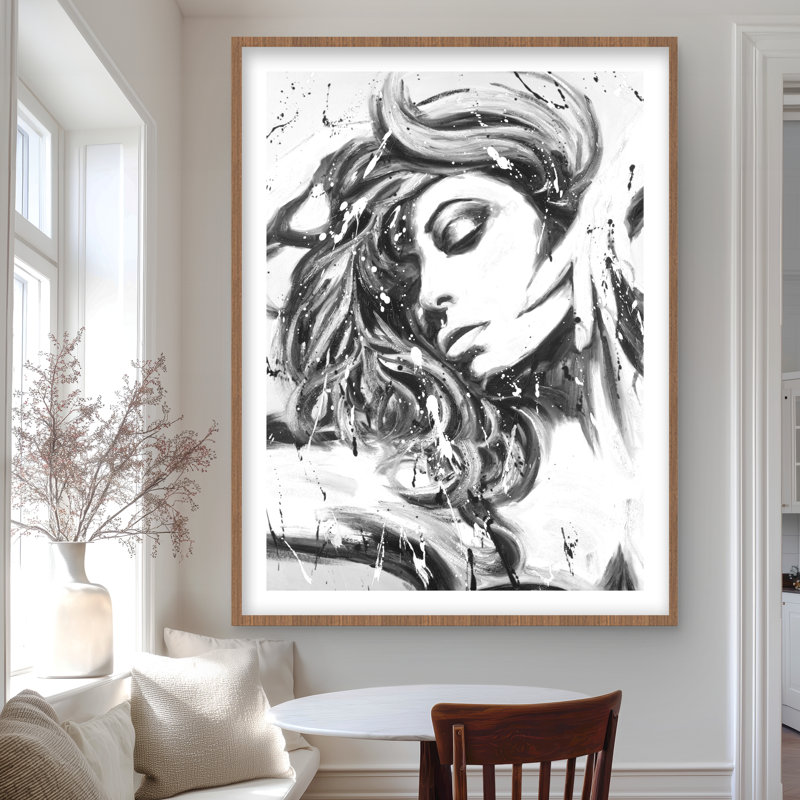 Danse toute la nuit - Figuratif blanc encadré mat