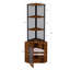 Armoire d'appoint en coin classique brun de 65 pouces de hauteur avec support en verre pour station de charge