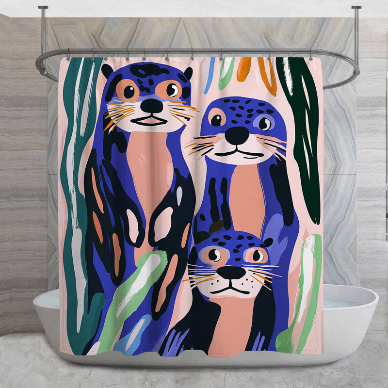 Rideau de douche Otters - Animal Tropical, H 93 po x l 70 po
