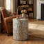 Table d'appoint moderne en nacre et mosaïque géométrique