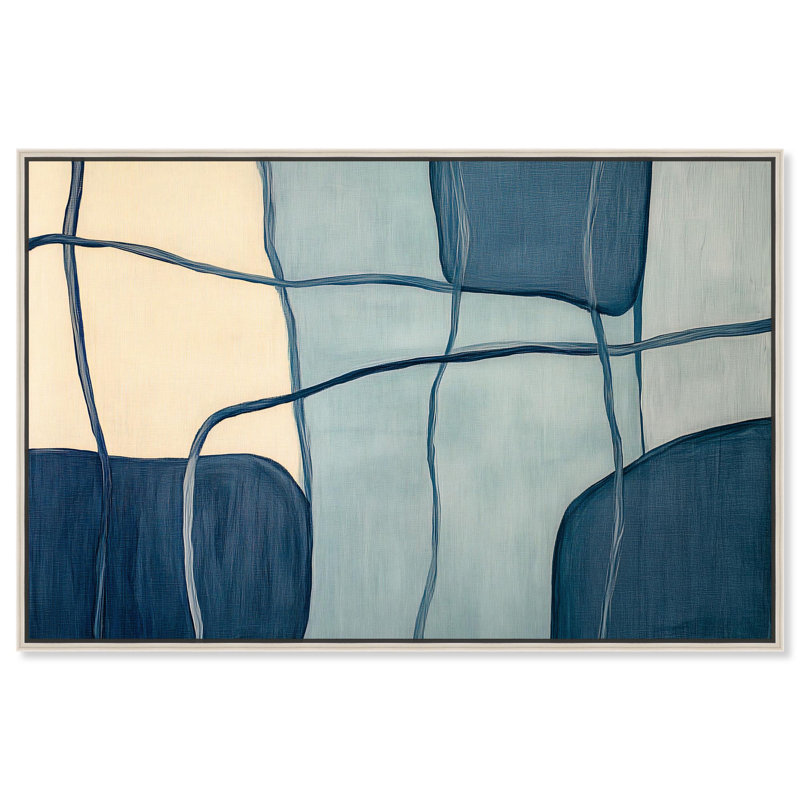 Convergence Canvas Minimalist Wall Art by , 21" H x 31" W, Silver Floater Framed