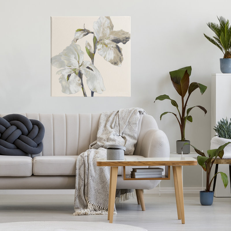 Toile beige iris doux, design par Lanie Loreth, H 24 po x l 24 po